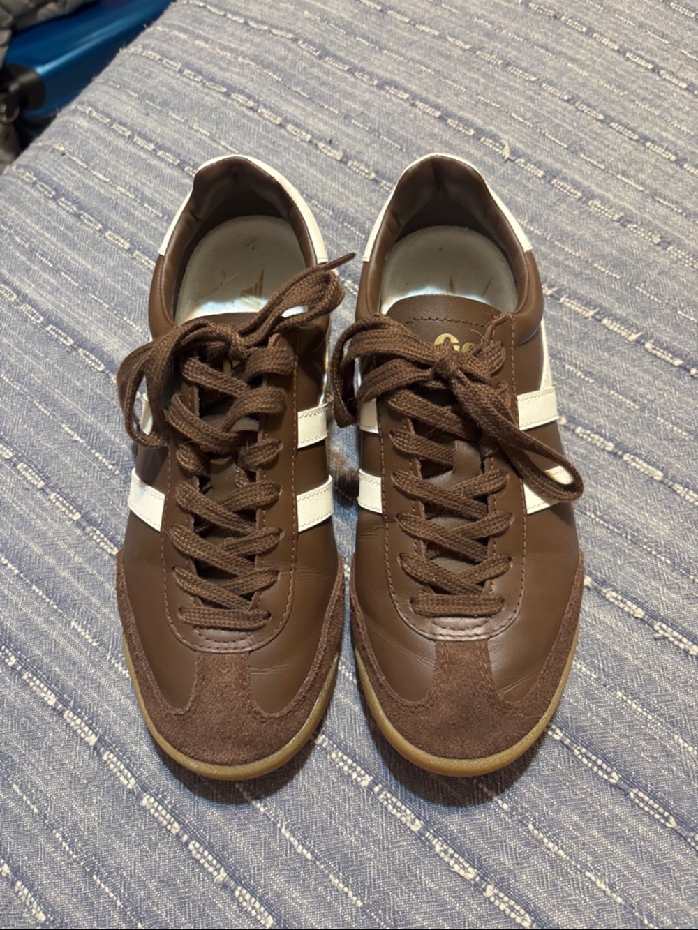 Gola Brown and White Retro Trainer Sneakers - Picture 3 of 4